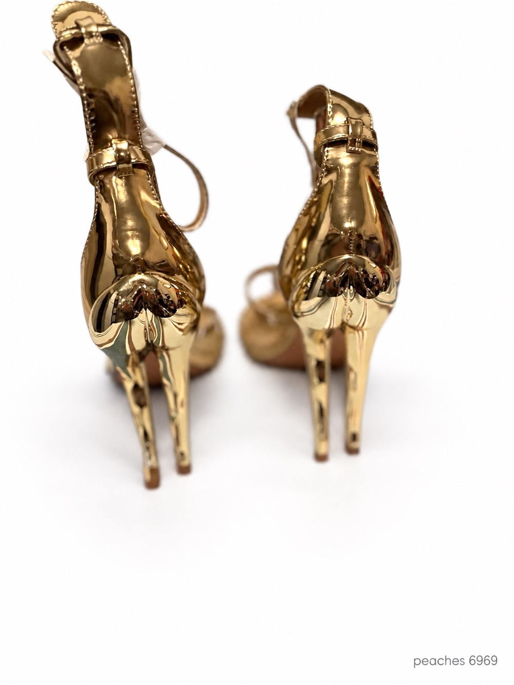 Gorgeous Gold Metallic sculptured High Heel Sandals - Women's Evening Pumps